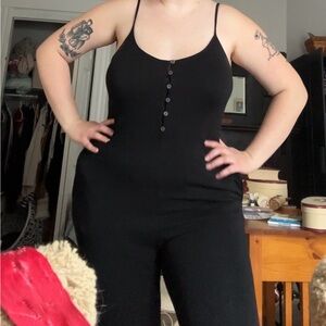 Black Button-Up Jumpsuit